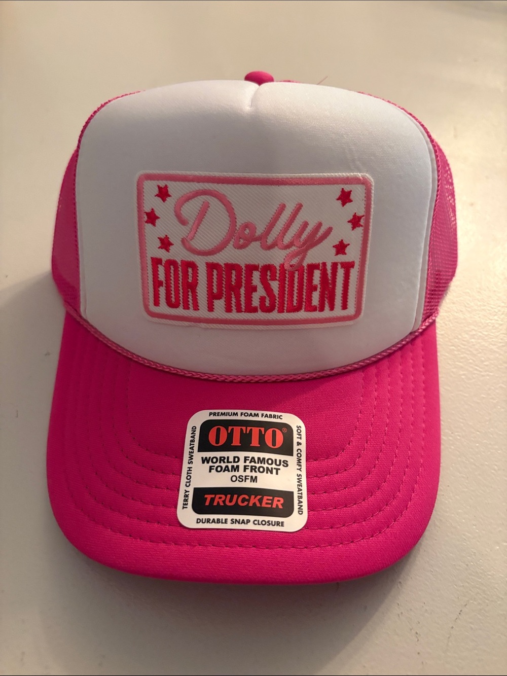OTTO Pink 'Dolly For President'  Trucker Hat